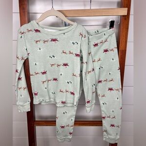 Carter's Mint Green Pajama Set with Holiday Print